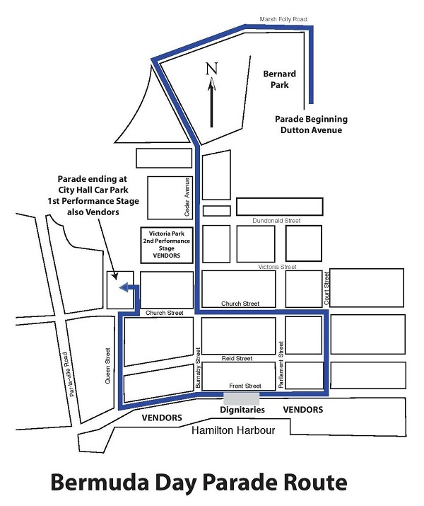 Bermuda Day Parade Route